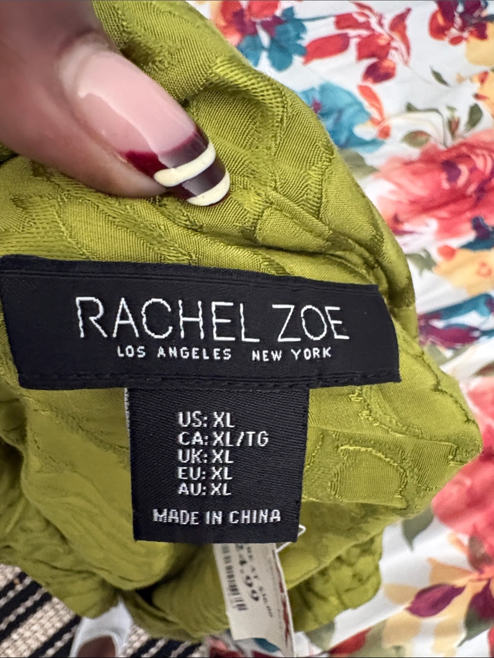 Rachel Zoe Olive Green Textured Silk Blouse - Picture 2 of 9